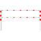 Stationary access barriers | for bolting on site | with top and quarter-bent bar | hot-dip galvanized and white coatedwith red reflecting stripes | total width: 2500 mm